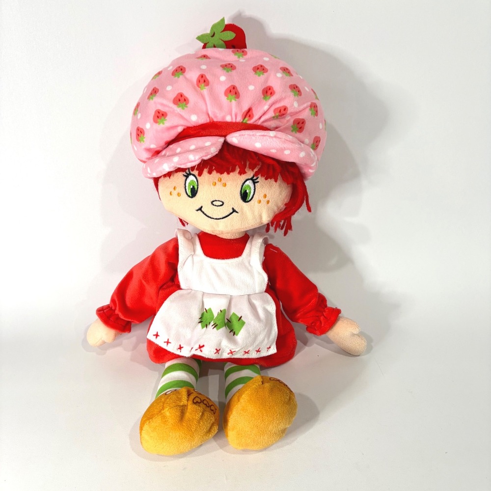 Strawberry Shortcake Plush Doll 15" Jay Franco & Sons Red Dress Pink Hat Ragdoll